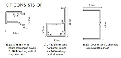 Premium Perf Balustrade - 38x25mm - FRAME KIT