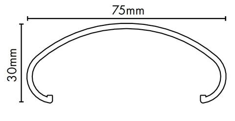 5800mm - Aluminium Oval Handrail with Channel Insert