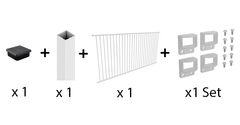 Aluminium Pool Fence Package Deal - Includes 1 x 2.45m Aluminium Pool Fence Panel, 1 x 1.8m Post & 1 x Fittings Set!