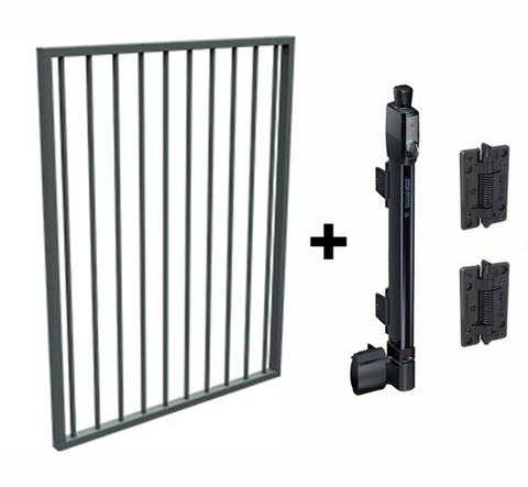 Pool Safe Gate Kit -  Aluminium Pool Gate Package - with flanged 1300mm latch post to bolt down option.