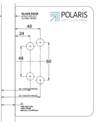 Polaris 155 Soft Close Retrofit Hydraulic Hinge Glass to Round Post Replace old Spring Hinges