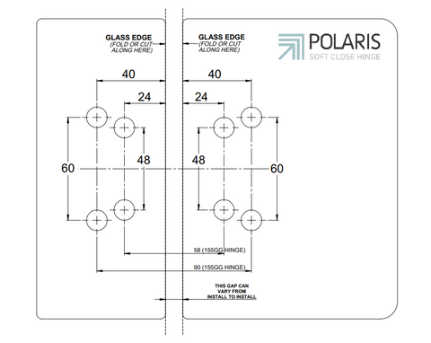 Polaris 155 Soft Close Retrofit Hydraulic Hinge Glass to Glass Replace old Spring Hinges