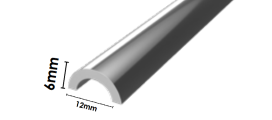 Frameless shower aluminium water bar, floor seal - Chrome / Polished