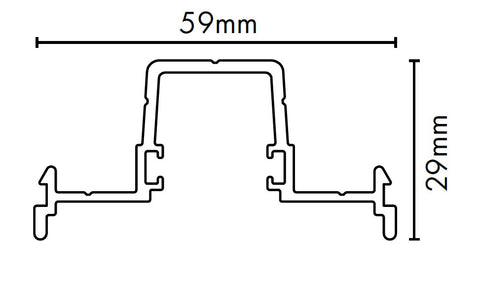 5800mm - Aluminium Rectangular Handrail with Channel Insert