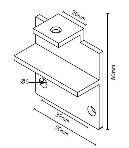 Aluminium Wall Plate - Suits Oval & Rectangular Handrail