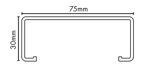 5800mm - Aluminium Rectangular Handrail with Channel Insert