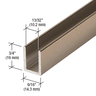 Brushed Bronze Shower Screen Channel Fixed Panel Shower Door Deep U-Channel - 2410mm