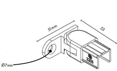 Summit Nanorail 25x21mm wall plate horizontal adjustable - Left