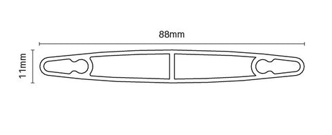 88mm x 11mm louvre blade with screw flutes 5800MM LONG