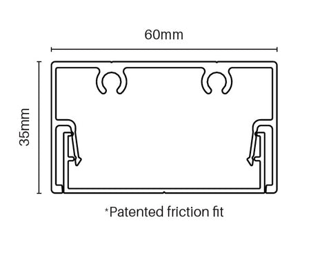 LEFT side frame 60mm x 35mm NIL SPACING 5800MM LONG