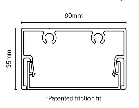 RIGHT side frame 60mm x 35mm NIL SPACING 5800MM LONG