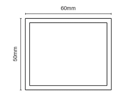 RIGHT slotted gate side frame 60mm x 50mm NIL SPACING 5800MM LONG