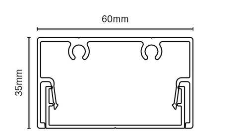 LEFT side frame 60mm x 35mm 9MM SPACING 5700MM LONG