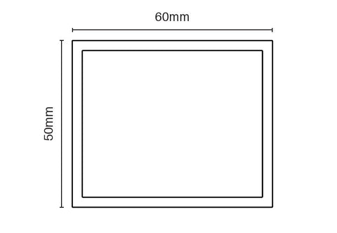 LEFT slotted gate side frame 60mm x 50mm 9MM SPACING 5800MM LONG