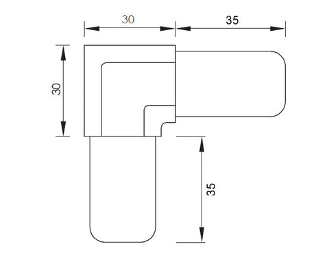 NANOROUND 25.4MM DIA, 90ºDEGREE JOINER 316 STAINLESS STEEL