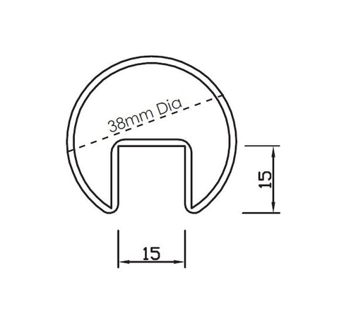 SUMMIT CHS ROUND HANDRAIL, 38mm DIA