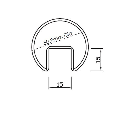 SLOT 50 - CHS ROUND SLOTTED 50.8MM DIA HANDRAIL Polish Finish