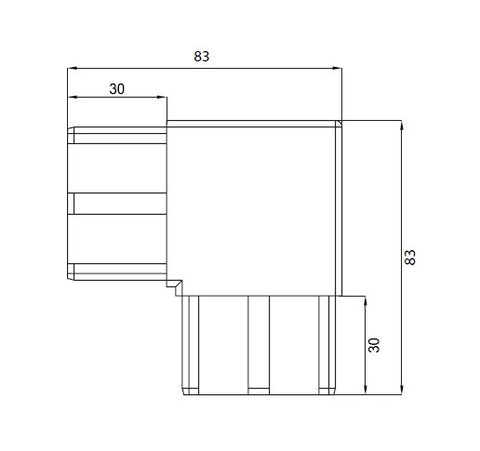 SOLO 50x10mm, 90ºDEGREE JOINER