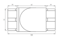 SOLO 50x10mm, HORIZONTAL SWIVEL JOINER