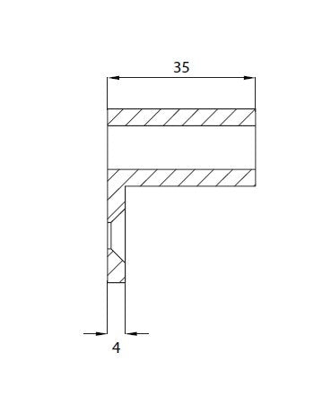 SOLO 50x10mm, WALL PLATE