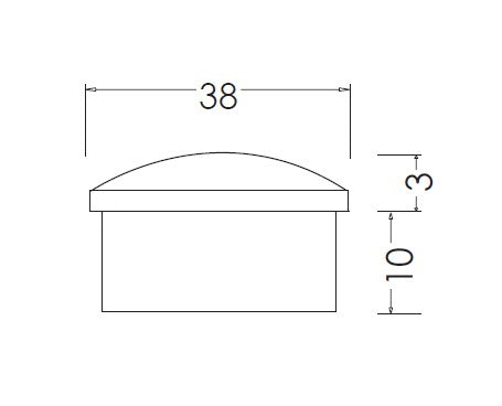 EURO 38mm DIA OFFSET DOMED END CAP