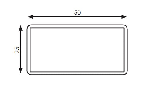 50X25MM EURO OFFSET RHS HANDRAIL