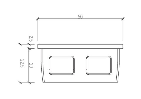 50X25MM EURO OFFSET END CAP