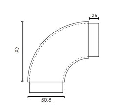 MOD 50 - ROUND RADIUS90 Degrees JOINER 316 STAINLESS STEEL