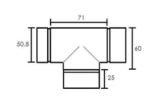 MOD 50 - ROUND T JOINER 316 STAINLESS STEEL
