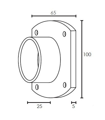 MOD 50 - ROUND MOD50 OBLONG FLANGE 316 STAINLESS STEEL