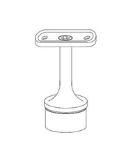 MOD 50 - ROUND 316 STAINLESS STEEL RAIL SUPPORT FIXED CURVED SADDLE
