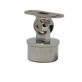 MOD 50 - RAIL SUPPORT BALL JOINER ROUND WITH SWIVEL FLAT SADDLE 316 STAINLESS STEEL