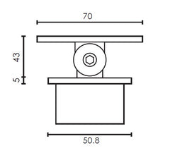 MOD 50 - RAIL SUPPORT BALL JOINER ROUND WITH SWIVEL FLAT SADDLE 316 STAINLESS STEEL