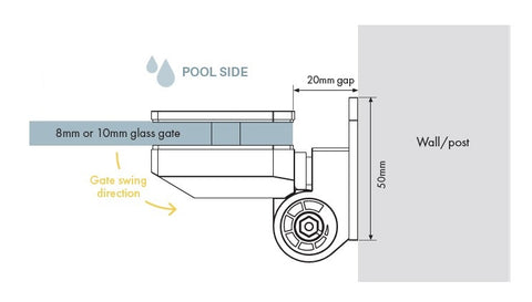 POLARIS 155 SOFT CLOSE RETROFIT HYDRAULIC HINGE GLASS WALL / SQUARE POST REPLACE OLD SPRING HINGES