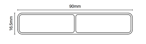 90mm x 16.5mm Slat With Centre Web - 6100MM LONG