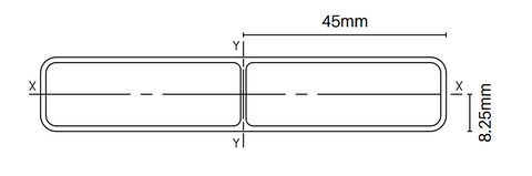 90mm x 16.5mm Slat With Centre Web - 6100MM LONG