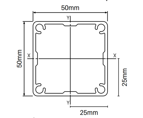 Alumawood timber look, Aluminium Post, 50x50mm Full Post - 2400MM, 5800MM LONG