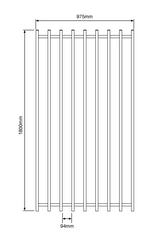 BARR 50 x 25 Aluminium Blade Gate - 1800mm H x 975mm W - White / Black, Pool Safe, Batten Gate