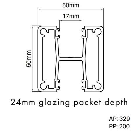 Two Way - Aluminium semi frameless pool fencing / balustrade post