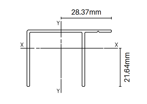 Aluminium F Section - Extrusion - 6000MM LONG