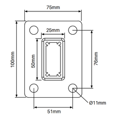 Barr Post 50 x 25mm With Welded Base Plate - 1280mm Long - White / Black - Aluminium