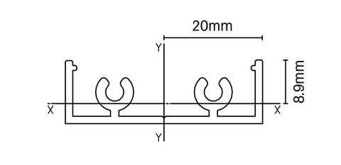 Centre Support Rail - Extrusion - 5800MM LONG