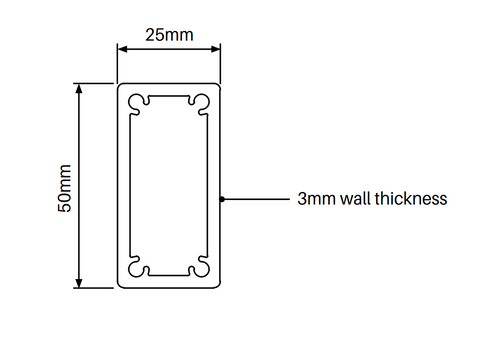 Post – 1800mm Long - White / Black