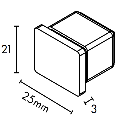 NANORAIL® 25X21MM END CAP