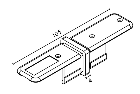 White NANORAIL® 25X21MM JOINER