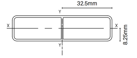 65mm x 16.5mm aluminium slat with centre web 6100mm slat