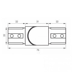 Summit Nanorail 25x21mm horizontal joiner adjustable - Black