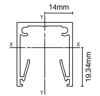 U channel Side frame 28mm x 32mm 6000MM LONG for slats, push fit