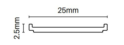 9MM SPACING Aluminium slat gap insert 2100MM LONG