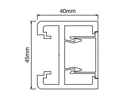 9MM SPACING  Slotted gate side frame 4200MM LONG, for Slat gates